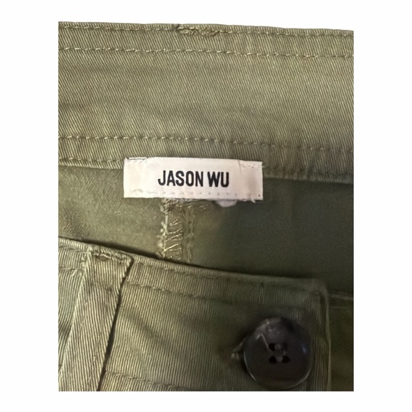 Jason Wu Olive Green Cargo Pants Utility High Rise Straight Leg Women’s Size 29 - Picture 4 of 6